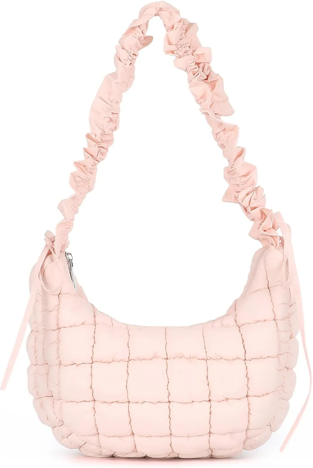 Fecialy Quilted Puffer Tote Bag Women Quilted Crossbody Bag Puffer Dumpling Shoulder Bag Lightweight Padding Hobo Bag