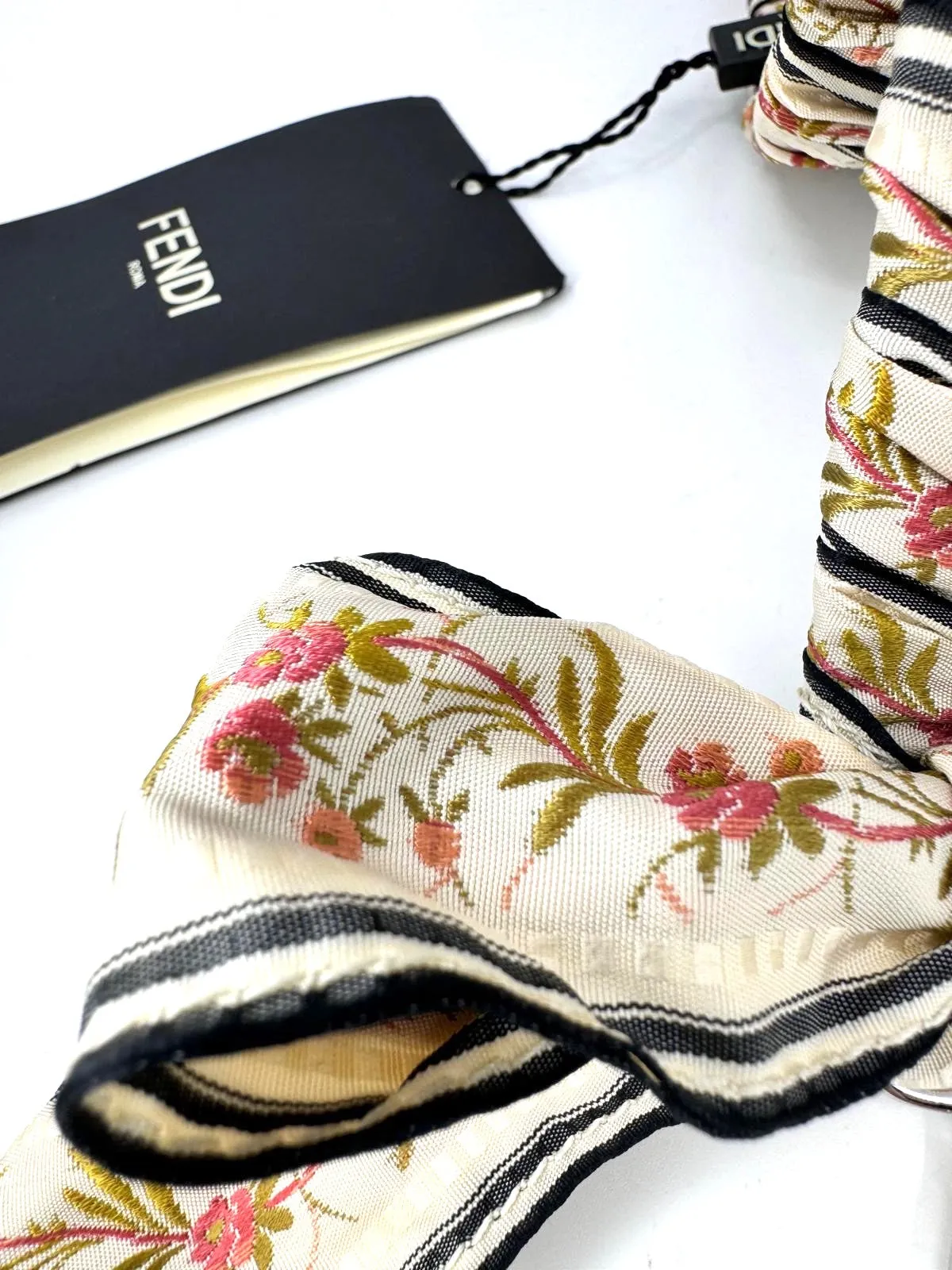 FENDI CALFSKIN RIBBON LACE UP FLORAL STRAP YOU  INTERCHANGEABLE STRAP