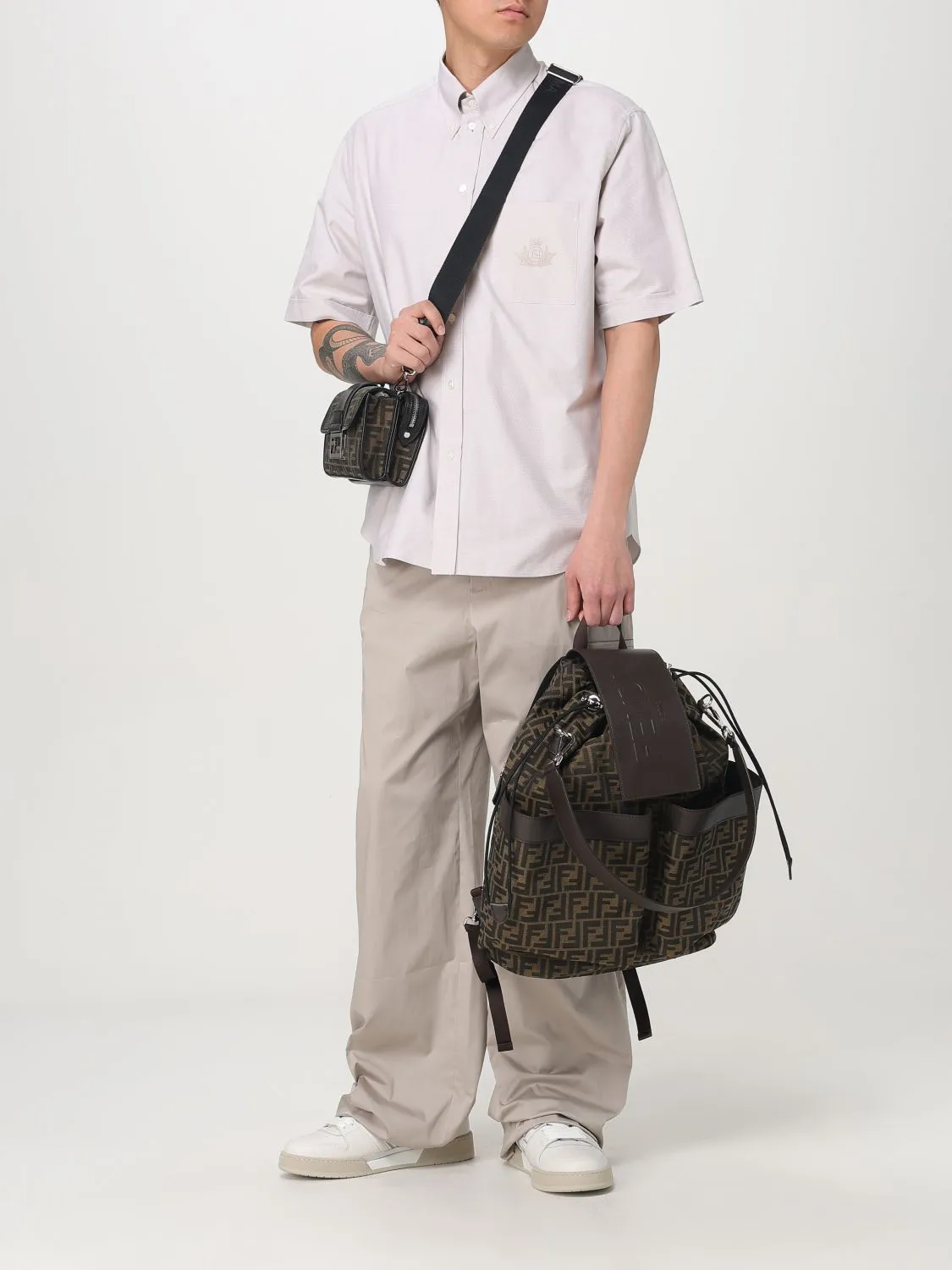 Fendi Shoulder Bag Men Tobacco