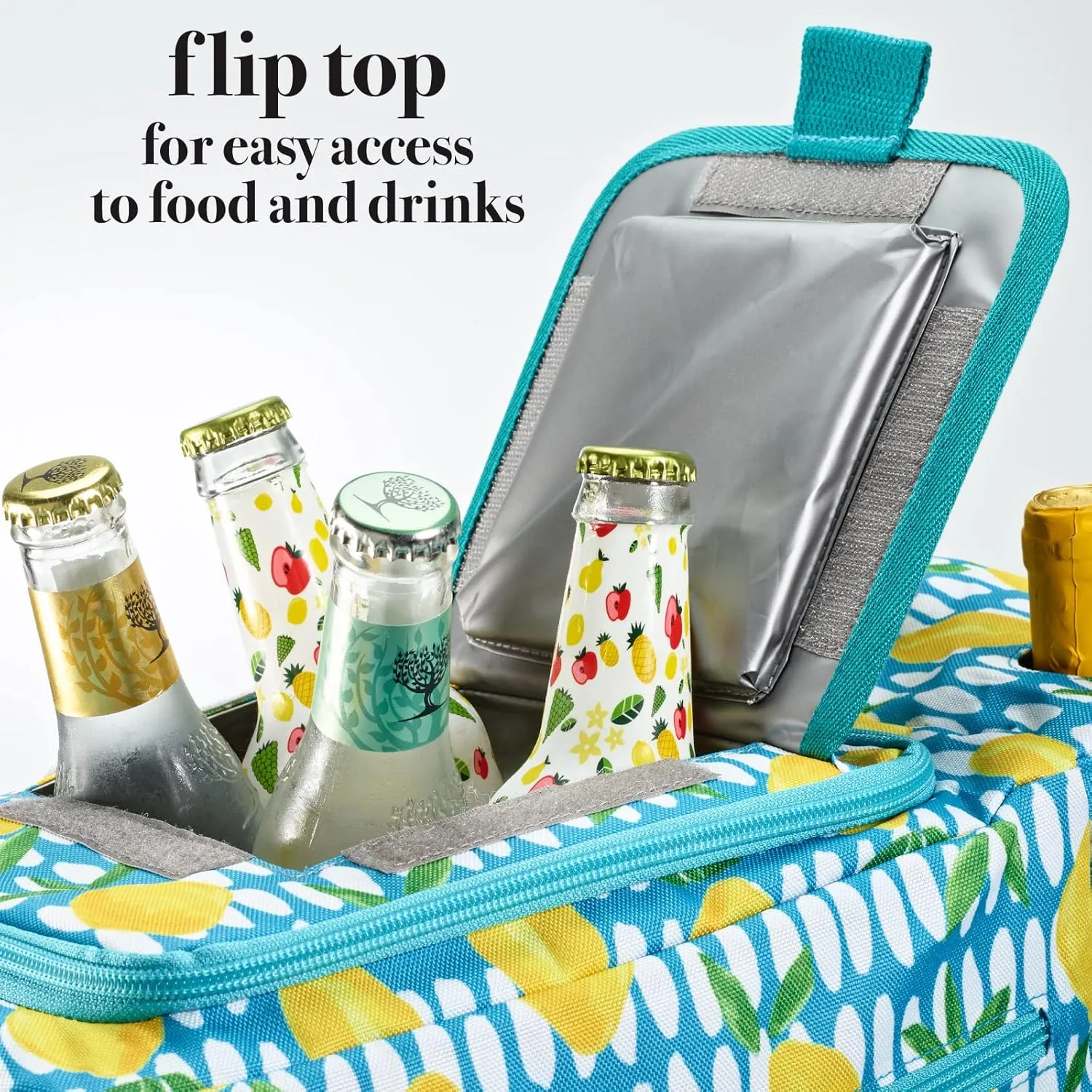 Fit & Fresh Soft Cooler - Insulated Waterproof Wine Carrier, 24 Can Large Soft Sided Cooler for Men and Women, 2 Bottle Wine Holder Tote Bag for Travel, Beach Cooler