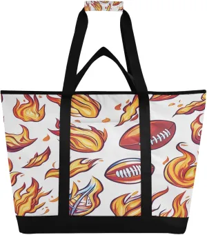 Flame Rugby Reusable Insulated Lunchbox Cooler Bag, Leakproof Kitchen Grocery Bag Collapsible Portable Cooler Tote Bag for Picnic, Camping, Office, Travel