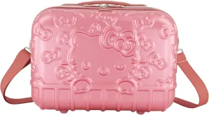 FUL Hello Kitty Train Case, Hardshell Luggage with Adjustable Shoulder Strap and Trolley Sleeve, Pink