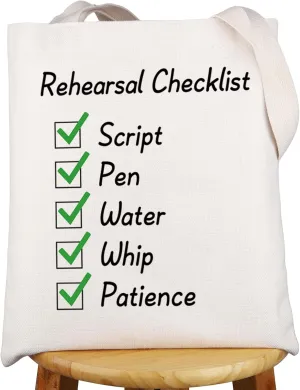 G2TUP Rehearsal Checklist Tote Bag Theatre Directors & Actors Gift Theatre Rehearsal Gift Theatre Actors Actress Shoulder Bag