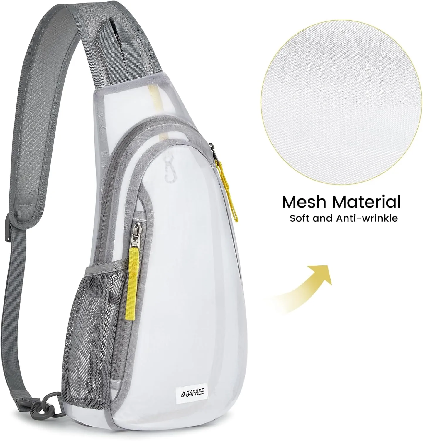 G4Free Clear Fanny pack, Mesh Sling bag Transparent Bag With Adjustable Strap Purse For Travel Festivals Sports Party