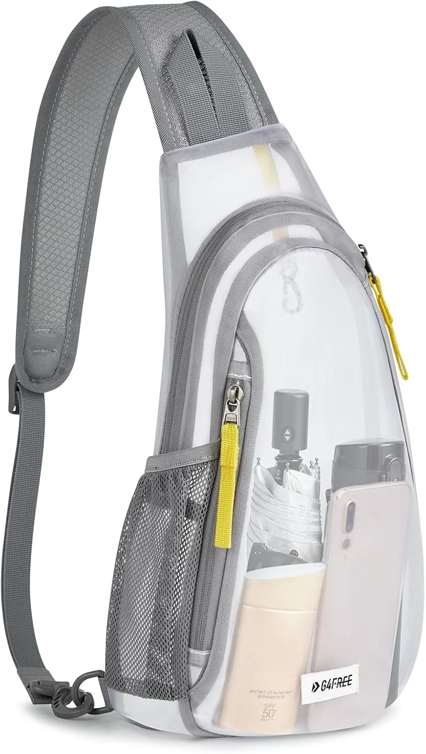 G4Free Clear Fanny pack, Mesh Sling bag Transparent Bag With Adjustable Strap Purse For Travel Festivals Sports Party