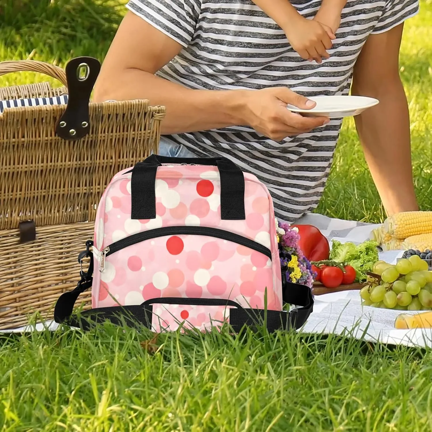 Garden Spot Abstraction Lunch Box by Insulated Lunch Bag Reusable Leak-Proof Cooler Bag With Adjustable Shoulder Strap