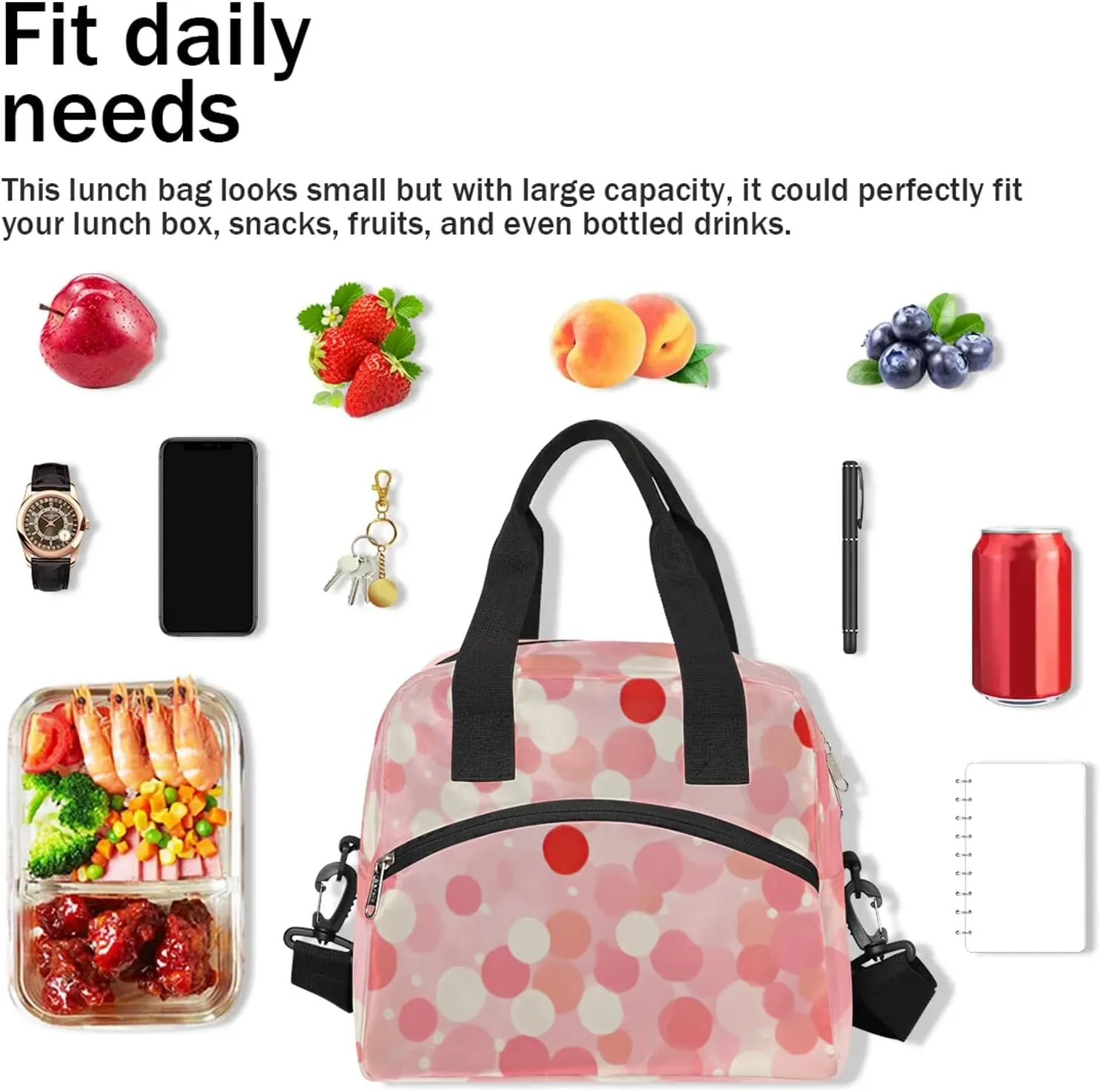 Garden Spot Abstraction Lunch Box by Insulated Lunch Bag Reusable Leak-Proof Cooler Bag With Adjustable Shoulder Strap