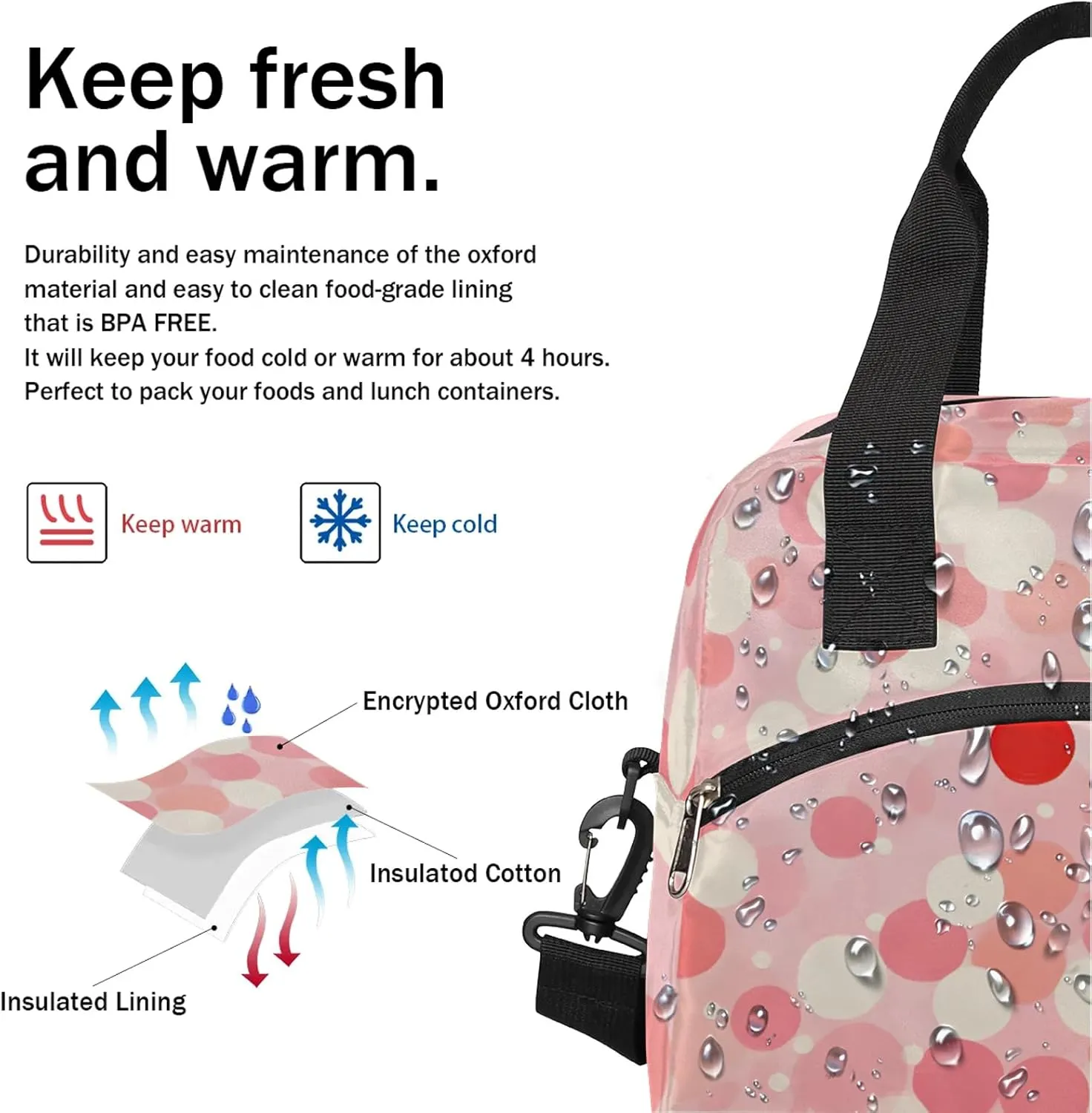 Garden Spot Abstraction Lunch Box by Insulated Lunch Bag Reusable Leak-Proof Cooler Bag With Adjustable Shoulder Strap