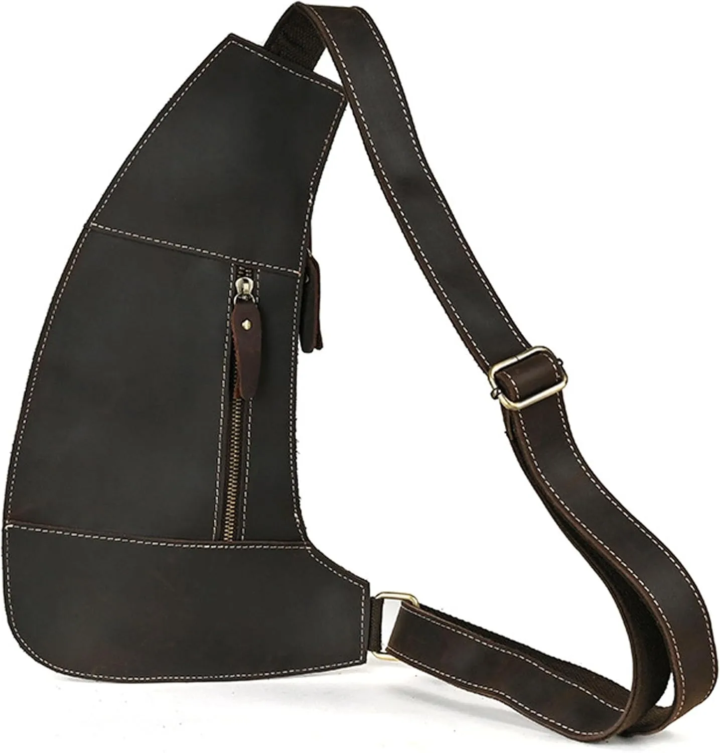 Genuine Leather Sling Bag for Men Women Backpack Chest Shoulder Satchel Crossbody Bags Casual Outdoor Daypack