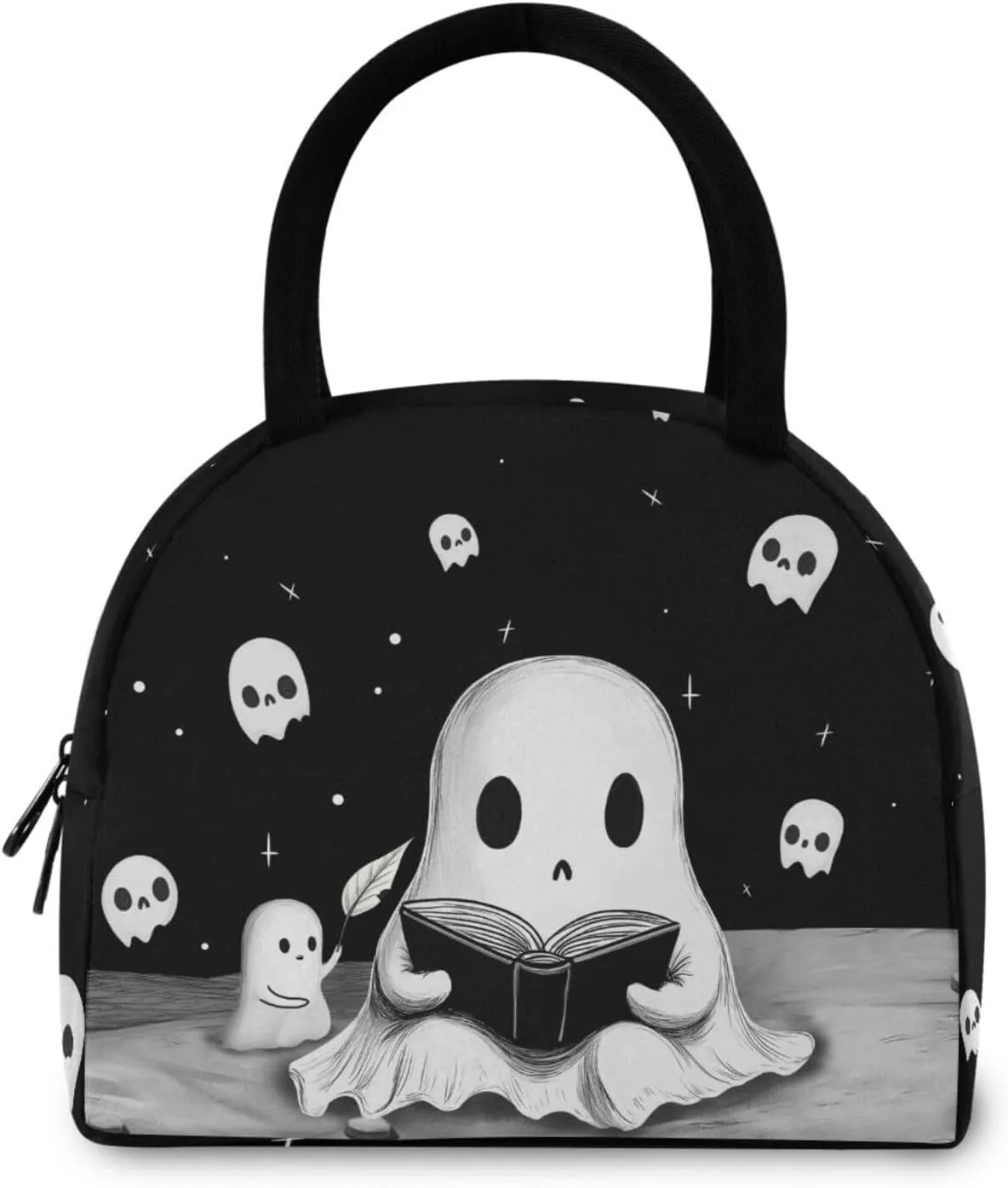 Ghost Lunch Bag for Women Men Reusable Insulated Lunch Tote Bag for Office Work School Picnic Hiking