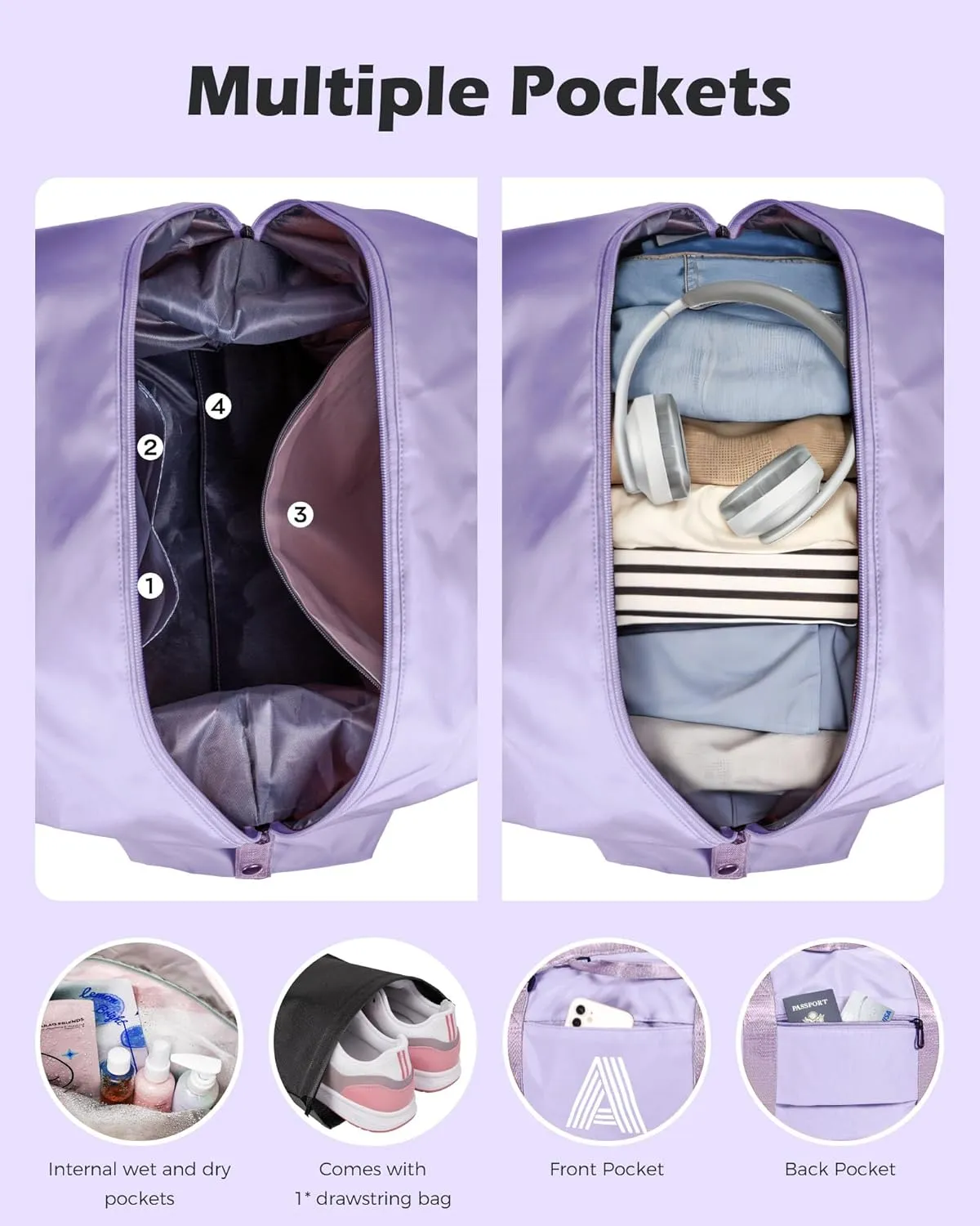 Gift Ideas for Teen Girls, Birthday Gift, Initial Travel Bag, Girl Bag, Personalized Weekender Bag, Monogram Overnight Bag Gift for Her (Letter E)