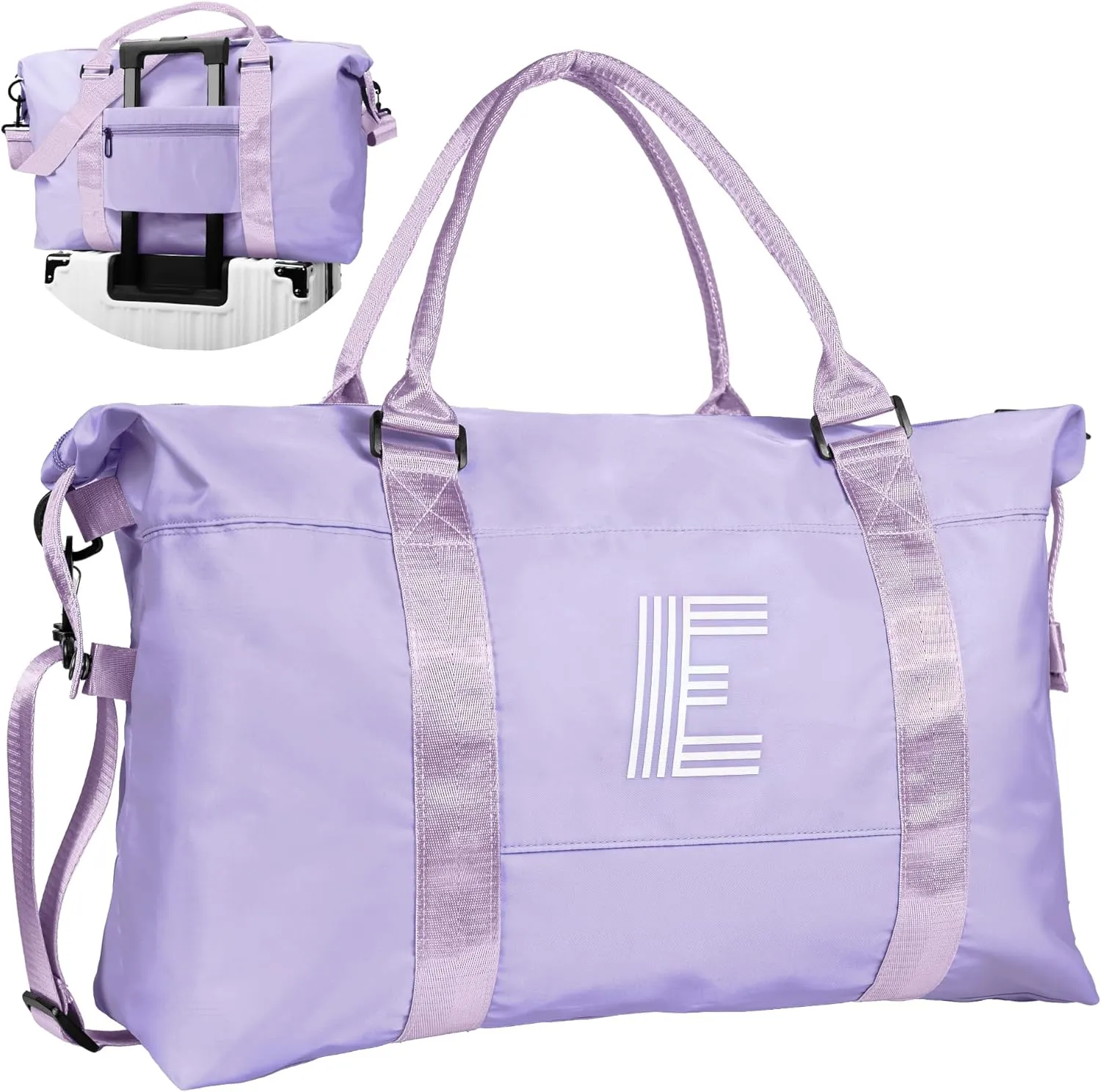 Gift Ideas for Teen Girls, Birthday Gift, Initial Travel Bag, Girl Bag, Personalized Weekender Bag, Monogram Overnight Bag Gift for Her (Letter E)