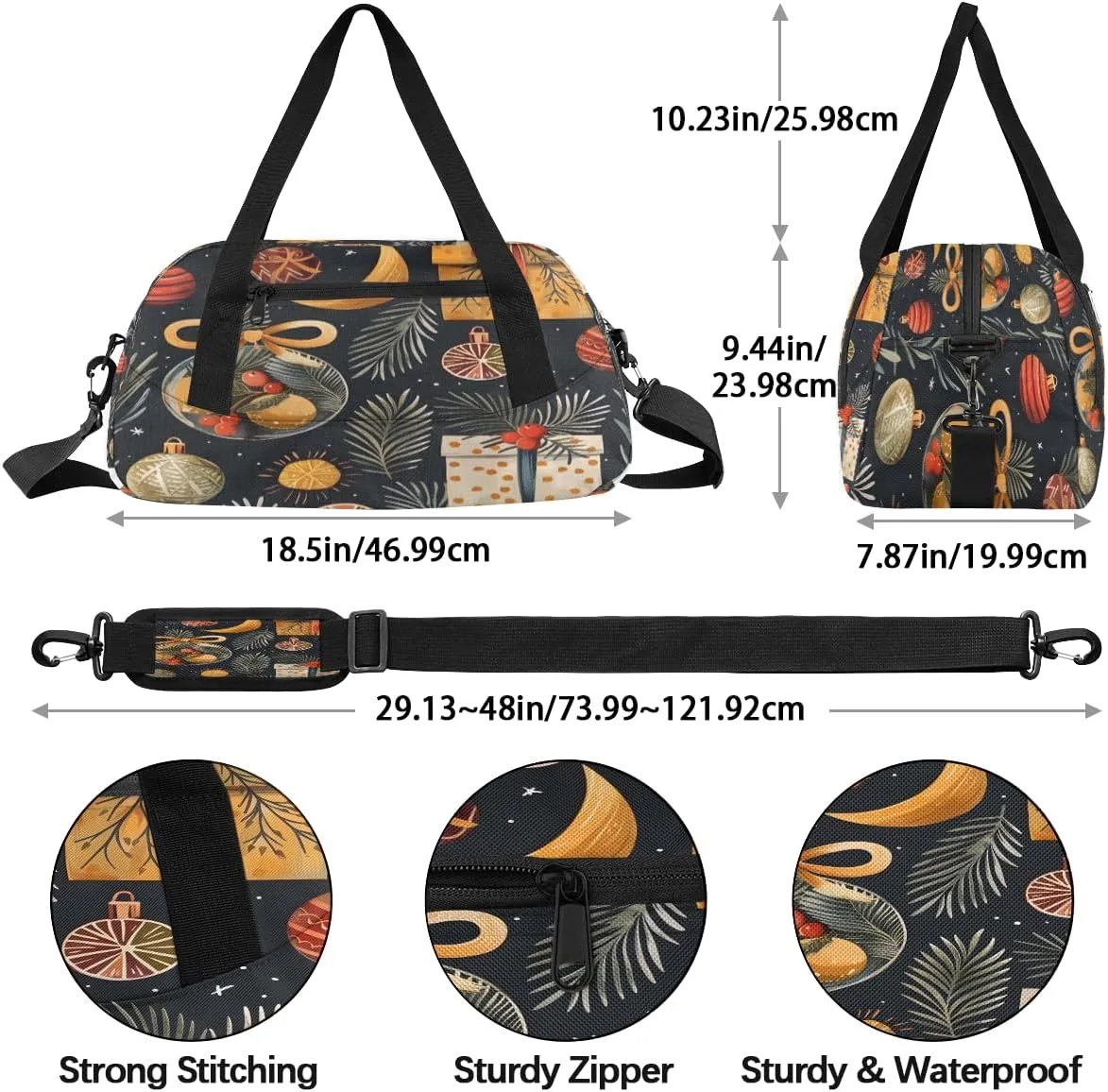 Gift Of Bells Kids Duffle Bag Boys Girls Small Sport Dance Gym Bag for Overnight Travel Weekender Carry On