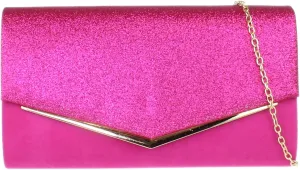 Girly HandBags Womens Glitter Flap Clutch Bag