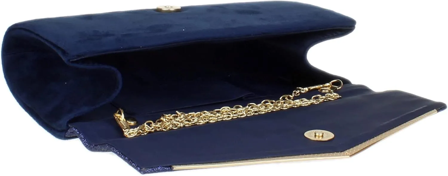 Girly HandBags Womens Glitter Flap Clutch Bag