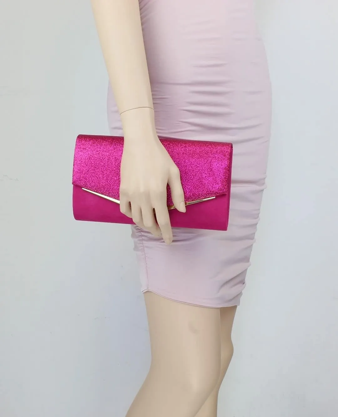 Girly HandBags Womens Glitter Flap Clutch Bag