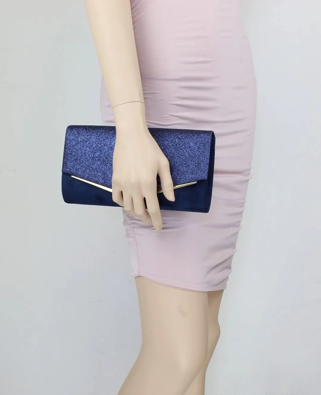 Girly HandBags Womens Glitter Flap Clutch Bag