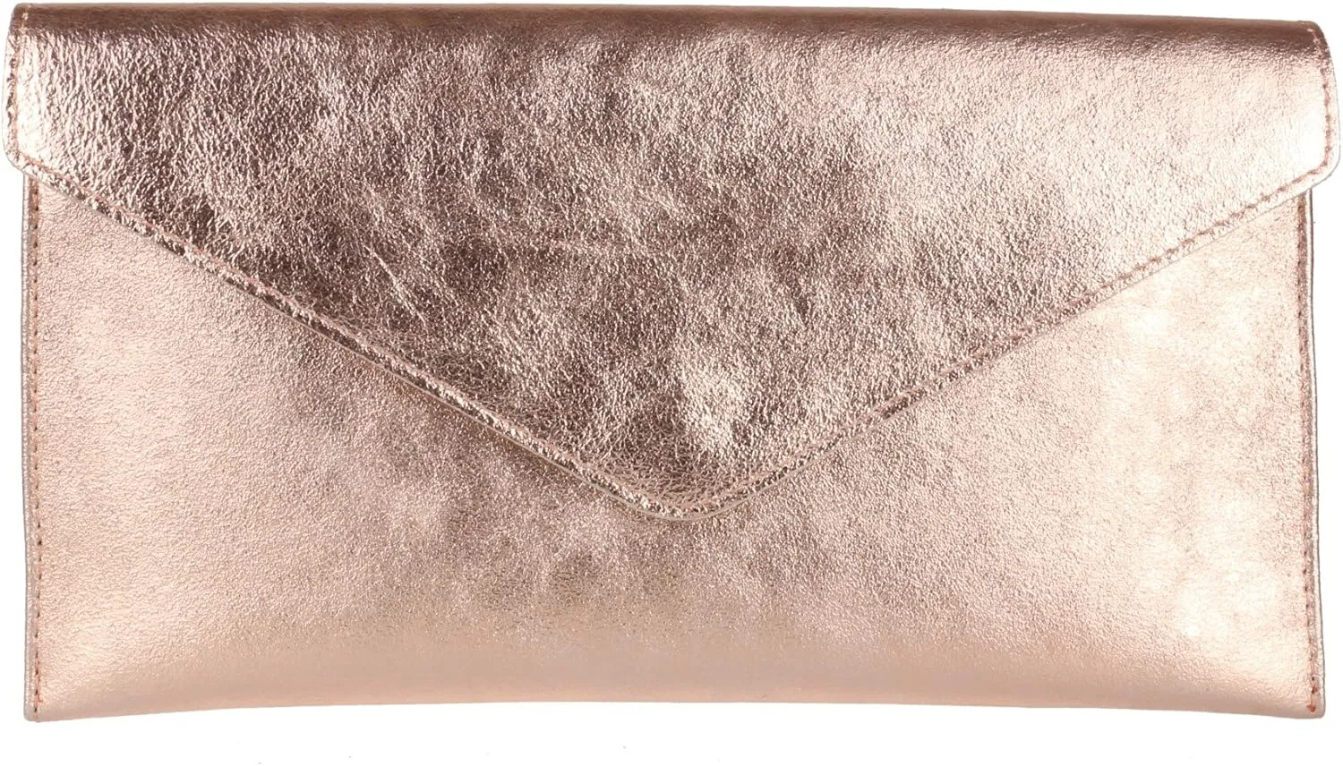 Girly HandBags Womens Leather Italian Metallic Shimmer Envelope Wrist Clutch Bag
