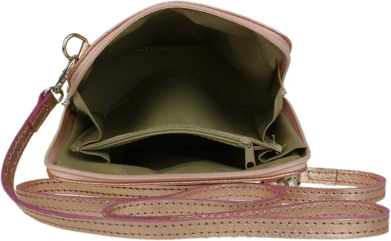 Girly HandBags Womens Metallic Genuine Leather Cross Body Shoulder Bag
