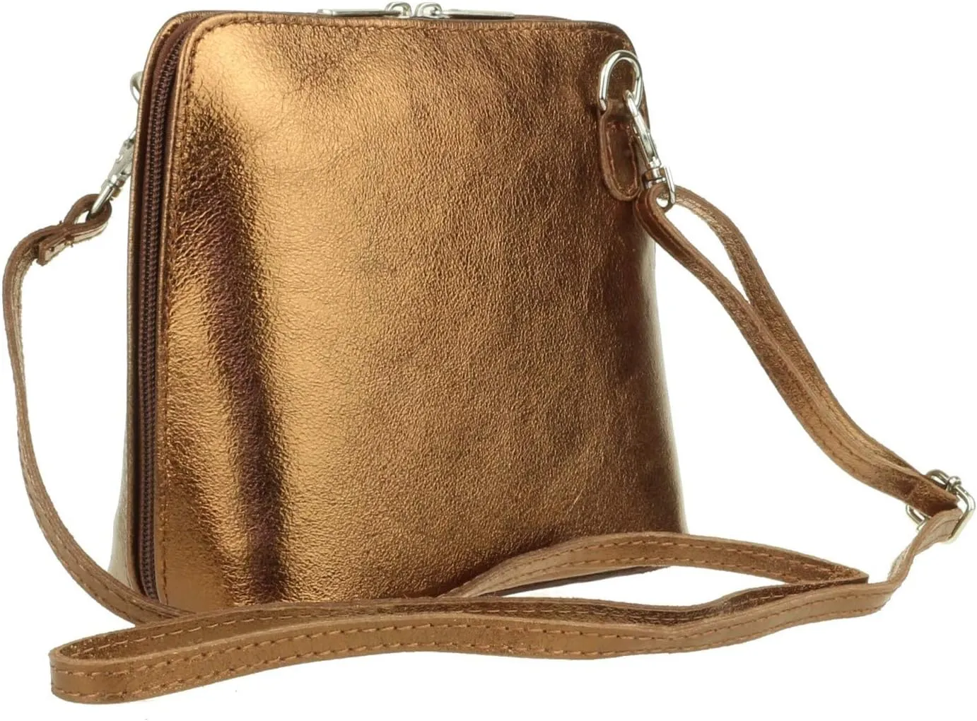 Girly HandBags Womens Metallic Genuine Leather Cross Body Shoulder Bag