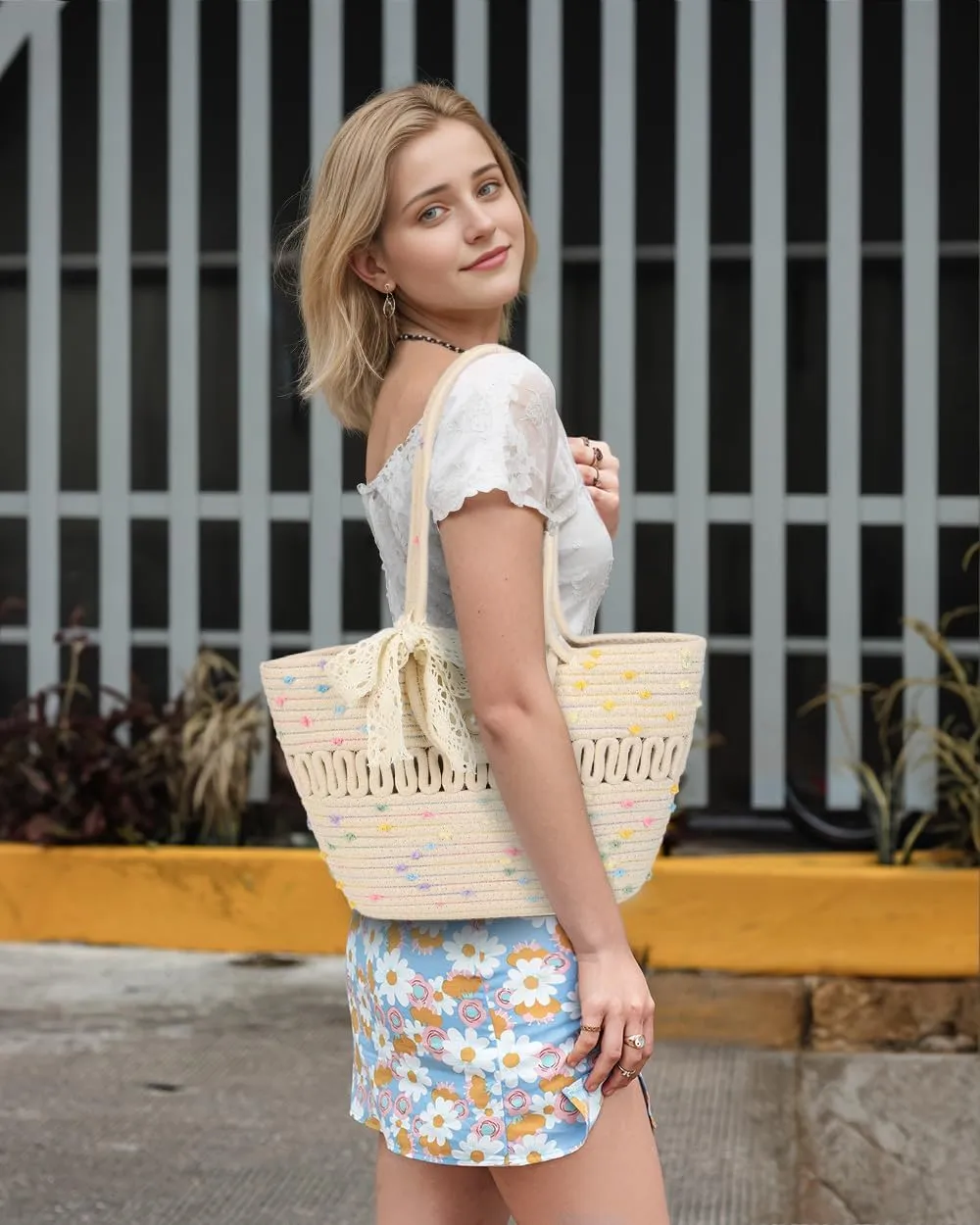 Gladdon Straw Purses for Women Woven Beach Tote Bags Beach Accessories Ladies Vacation Shoulder Bag