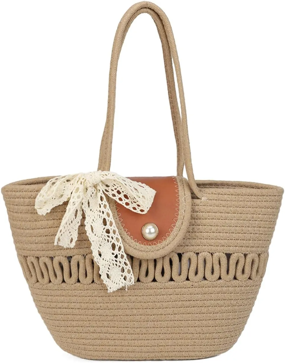 Gladdon Straw Purses for Women Woven Beach Tote Bags Beach Accessories Ladies Vacation Shoulder Bag