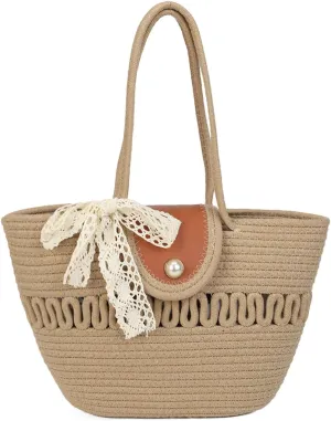 Gladdon Straw Purses for Women Woven Beach Tote Bags Beach Accessories Ladies Vacation Shoulder Bag
