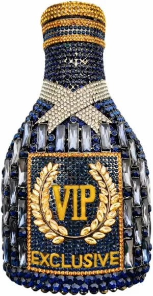 Glitter Women Champagne Bottle Evening Clutch Crystal Purse Cocktail Rhinestone Shoulder Bag Prom Diamond Handbag