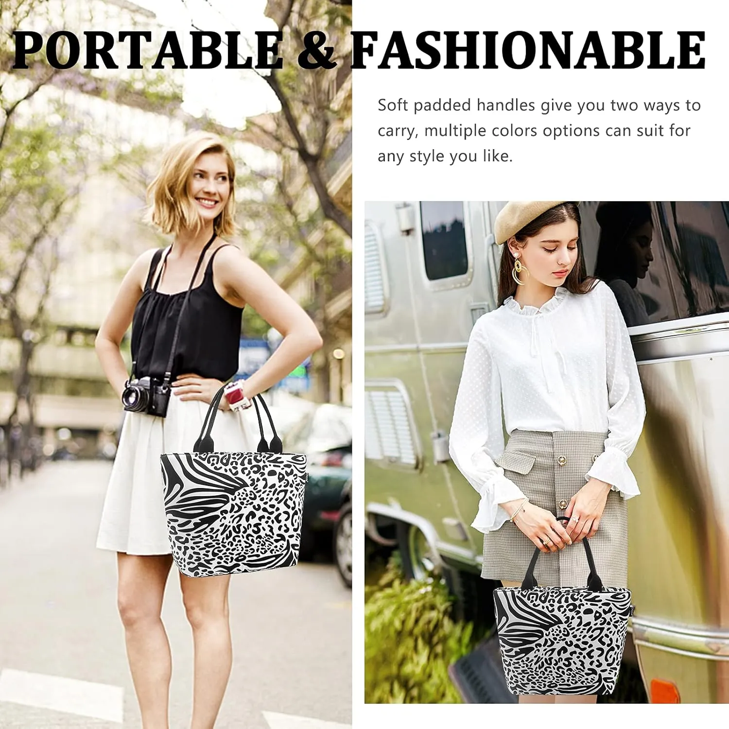Gloppie Lunch Bag Women Lunch Tote for Women Insulated Leakproof Cooler Bag for Work Loncheras Para Mujer Leopard Print