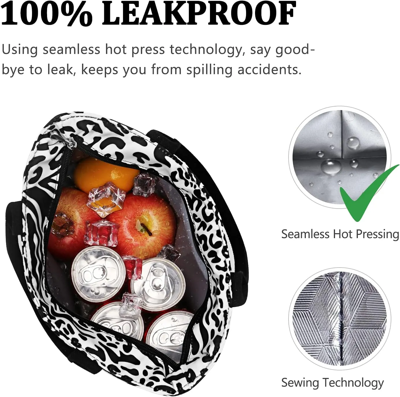 Gloppie Lunch Bag Women Lunch Tote for Women Insulated Leakproof Cooler Bag for Work Loncheras Para Mujer Leopard Print