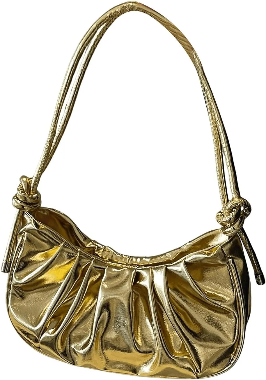 GORGLITTER Women's Gold Metallic Crossbody Purse Clutch Shoulder Bag Evening Prom Mini Handbags
