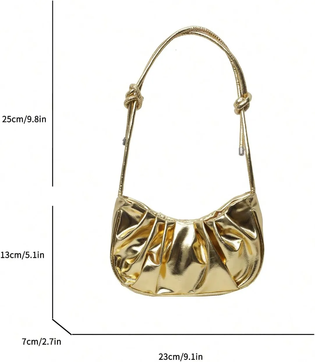 GORGLITTER Women's Gold Metallic Crossbody Purse Clutch Shoulder Bag Evening Prom Mini Handbags