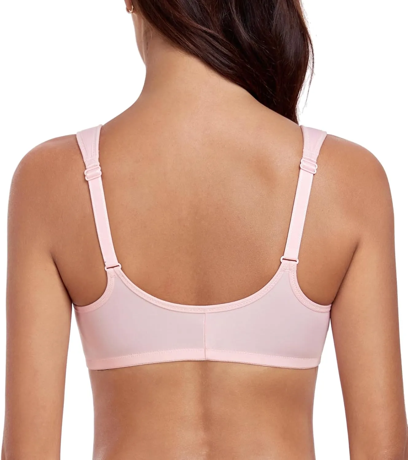 HACI Women's Front Closure Bra Underwire Unpadded Plus Size Full Coverage T-Shirt