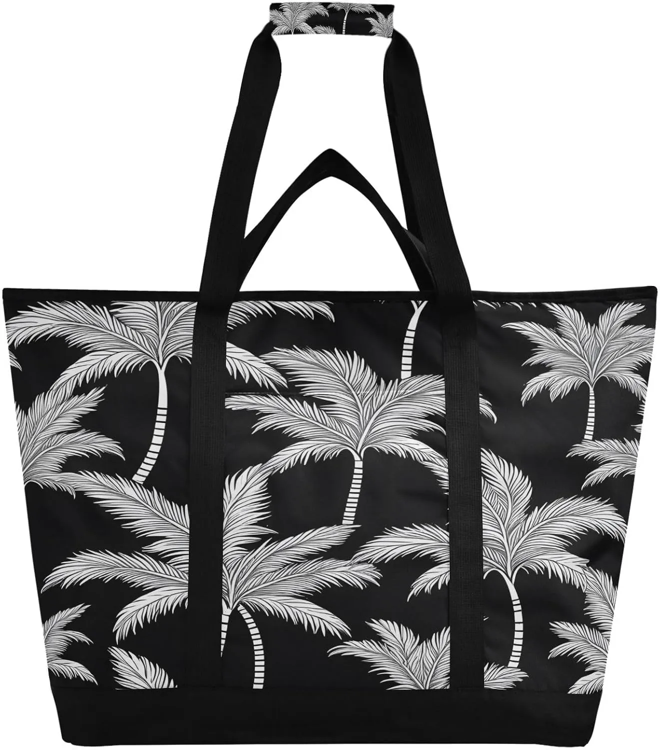 Hawaiian Palm Tree Reusable Insulated Lunchbox Cooler Bag, Leakproof Kitchen Grocery Bag Collapsible Portable Cooler Tote Bag for Picnic, Camping, Office, Travel