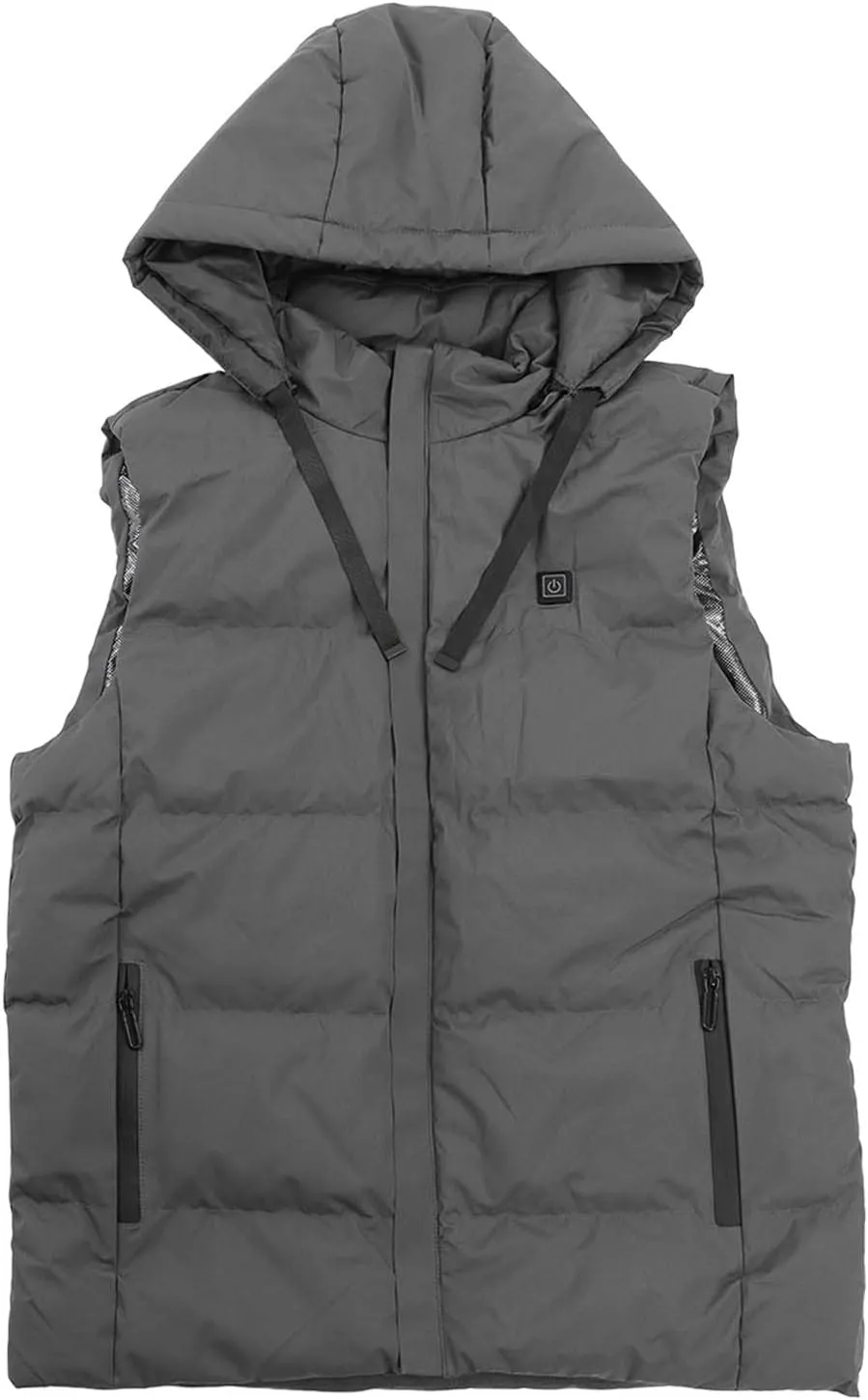 Heated Hooded Vest, Fast Warmer Up Jacket 7 Areas Carbon Fiber Constant Temperature USB Port for Outdoor Skiing