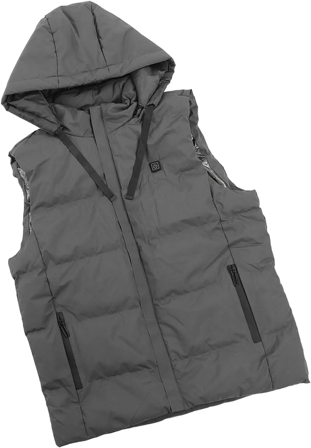 Heated Hooded Vest, Fast Warmer Up Jacket 7 Areas Carbon Fiber Constant Temperature USB Port for Outdoor Skiing