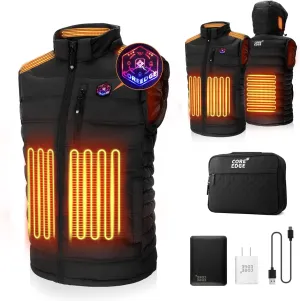 Heated Vest for Men with Detachable Heated Hood, Electric Vest for Men with Battery Pack Included