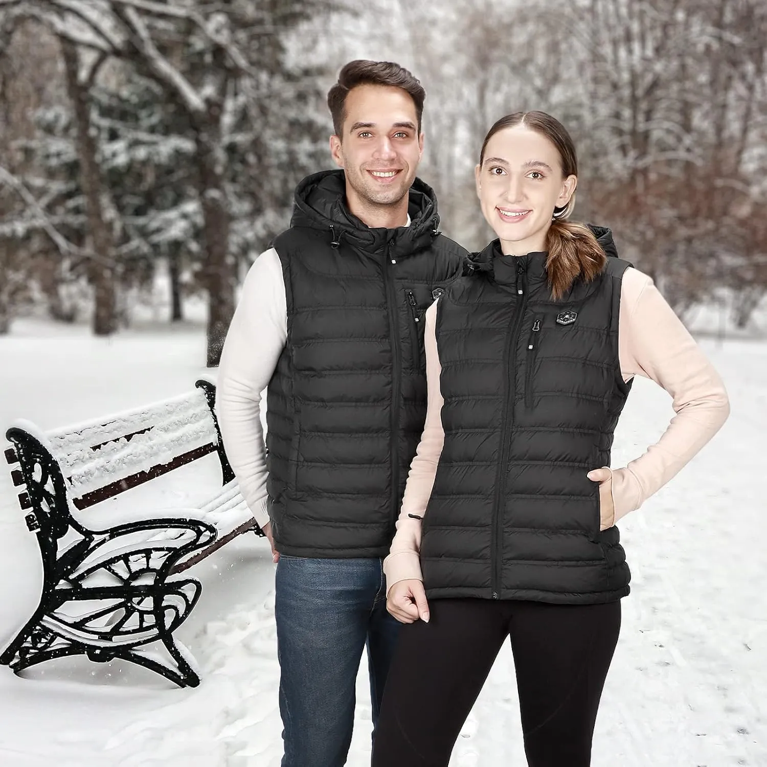Heated Vest for Men with Detachable Heated Hood, Electric Vest for Men with Battery Pack Included
