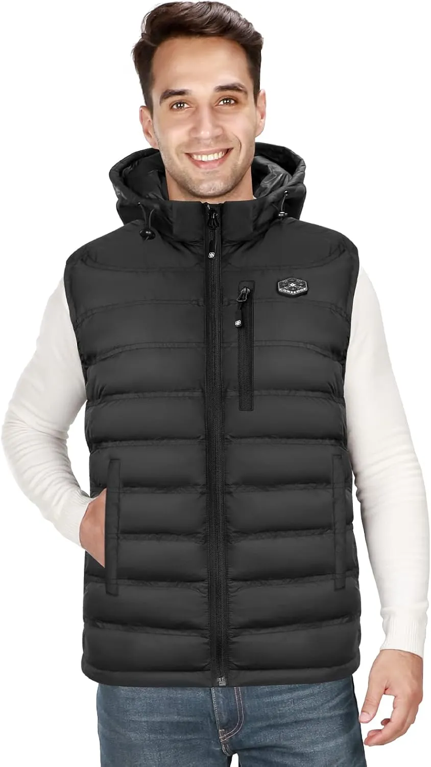 Heated Vest for Men with Detachable Heated Hood, Electric Vest for Men with Battery Pack Included