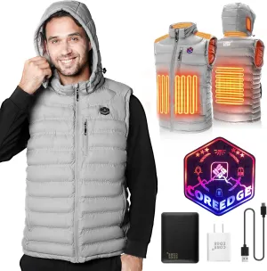 Heated Vest for Men with Detachable Heated Hood, Electric Vest for Men with Battery Pack Included