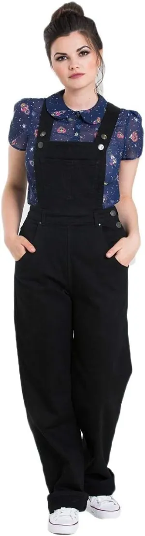 Hell Bunny Elly May Denim Jeans Landgirl 40s 50s Retro Rockabilly Dungarees