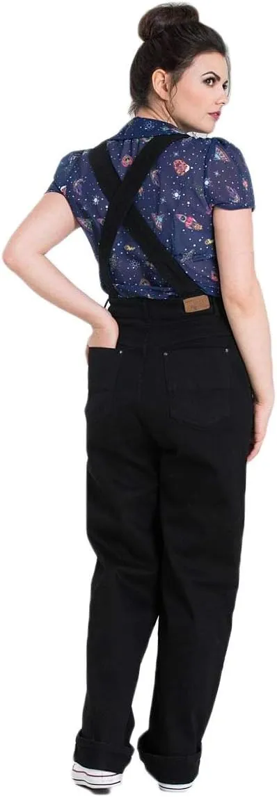 Hell Bunny Elly May Denim Jeans Landgirl 40s 50s Retro Rockabilly Dungarees