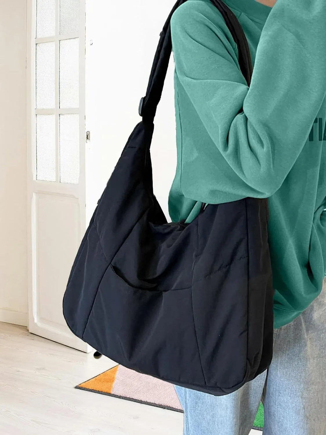 Hobo Crossbody Bags for Women, Puffer Tote Bag Quilted Shoulder Bag, Casual Puffer Purse for Travel