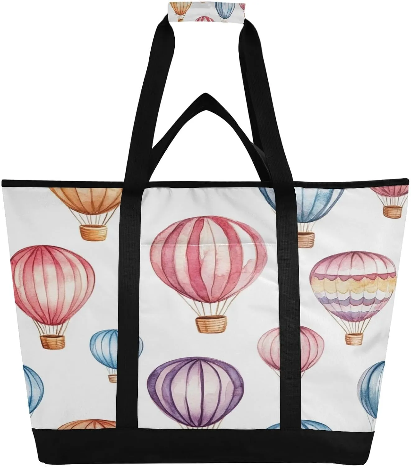 Hot Air Balloon Reusable Insulated Lunchbox Cooler Bag, Leakproof Kitchen Grocery Bag Collapsible Portable Cooler Tote Bag for Picnic, Camping, Office, Travel