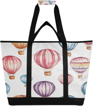 Hot Air Balloon Reusable Insulated Lunchbox Cooler Bag, Leakproof Kitchen Grocery Bag Collapsible Portable Cooler Tote Bag for Picnic, Camping, Office, Travel