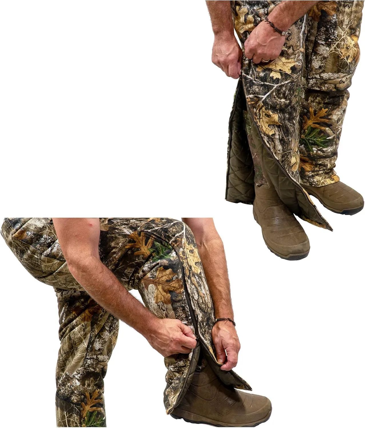 HOT SHOT Men’s Insulated Camo Bib, Ultra-Quiet Adjustable Overalls, Cold Weather Hunting Coveralls for Men