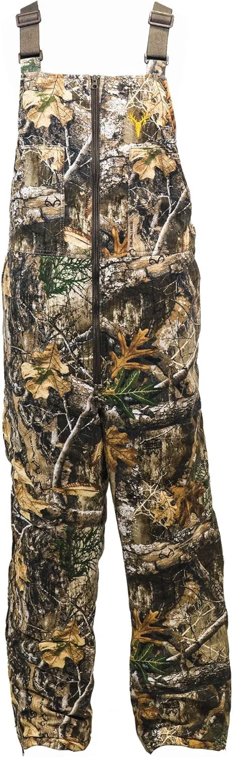 HOT SHOT Men’s Insulated Camo Bib, Ultra-Quiet Adjustable Overalls, Cold Weather Hunting Coveralls for Men