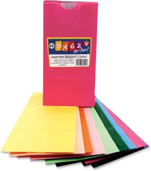 Hygloss Bright Bagz Art/Craft Bag, Colors May Vary 50 per Pack