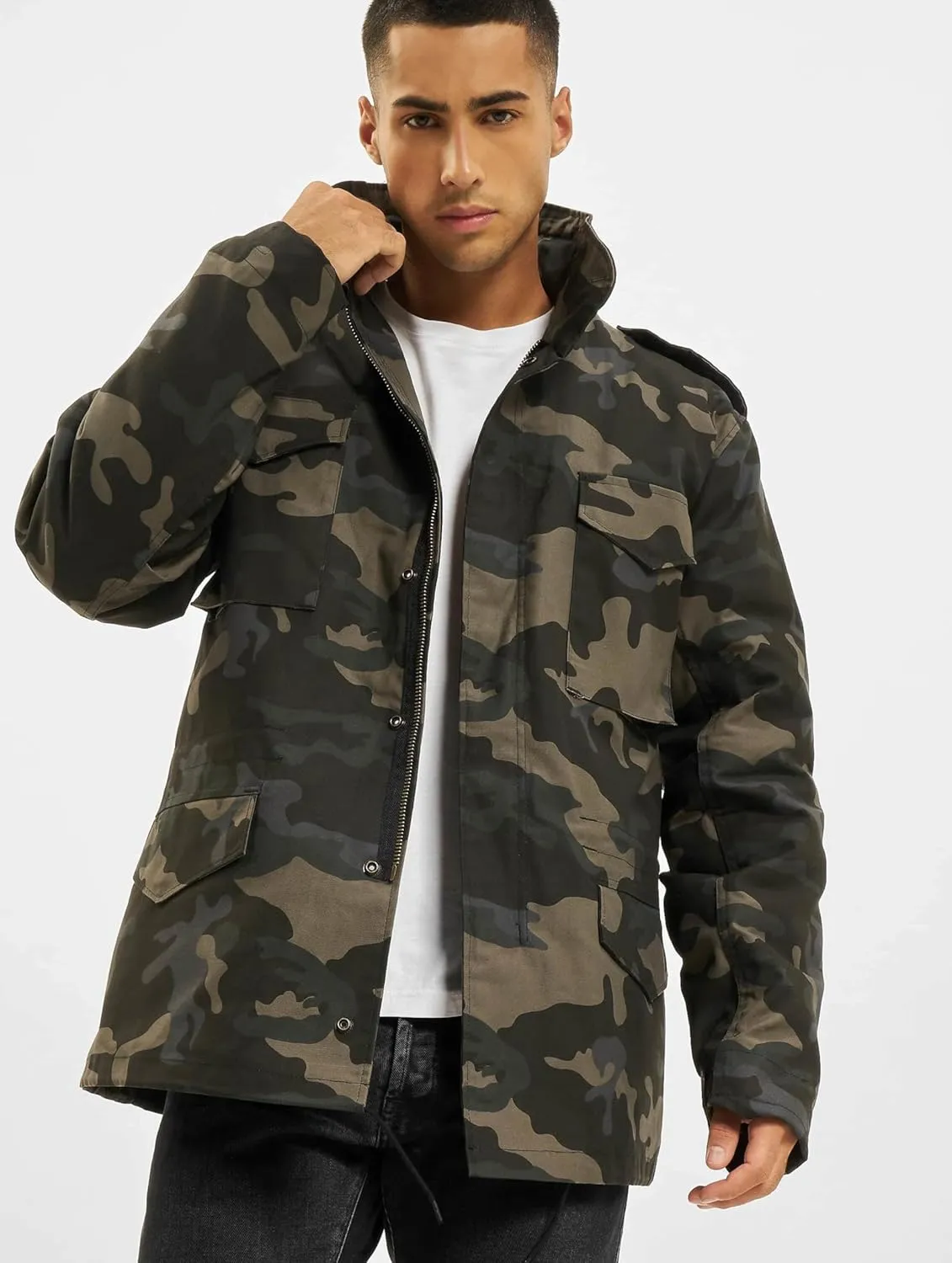 Individual Wear M-65 Classic Field Jacket for Man - Water-Repellent, with Removable Inner Jacket and Collar Hood