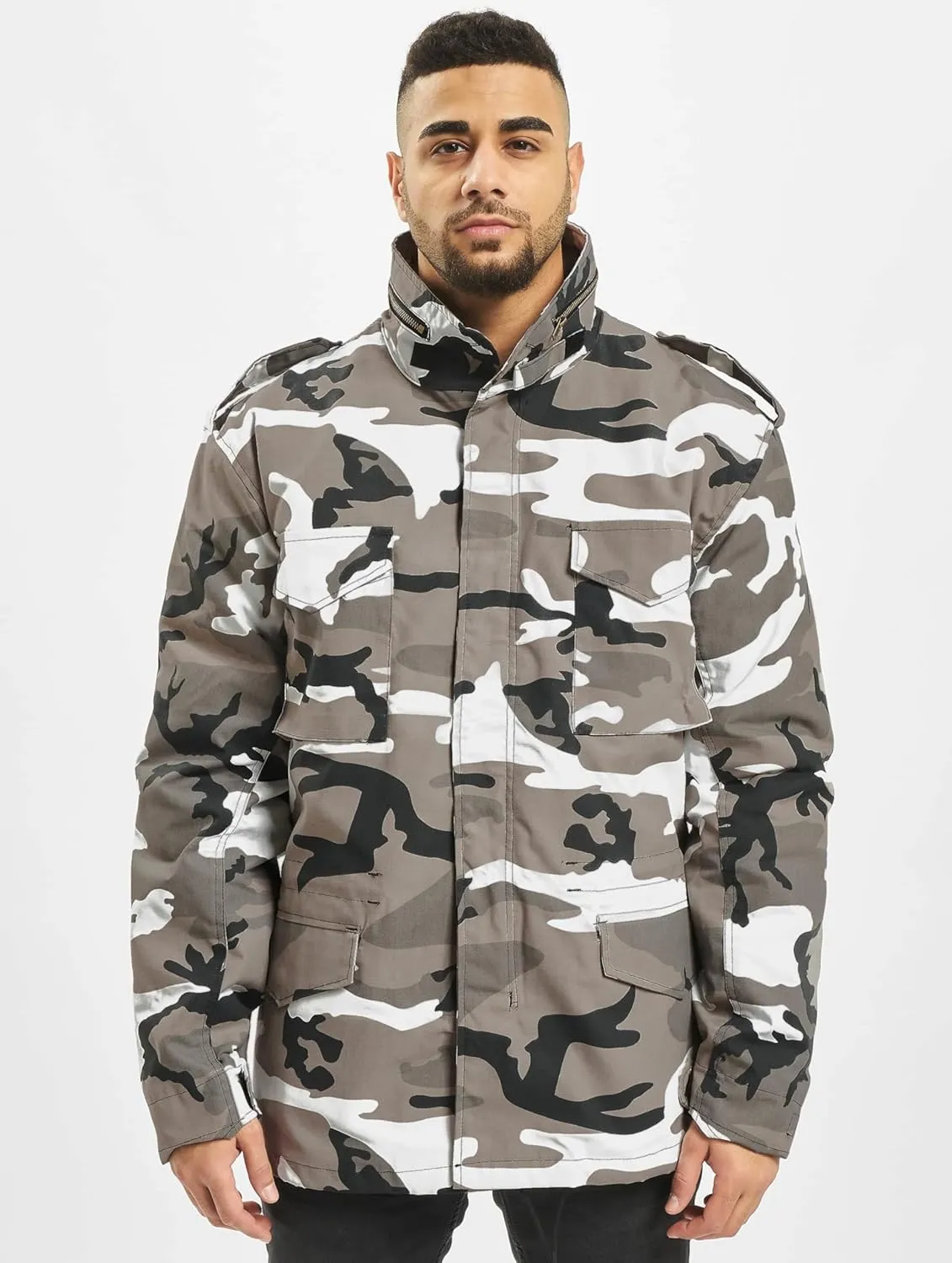 Individual Wear M-65 Classic Field Jacket for Man - Water-Repellent, with Removable Inner Jacket and Collar Hood